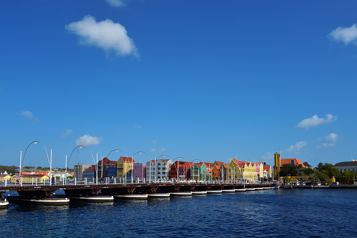 Candy colored building facades of Oranjestad Aruba