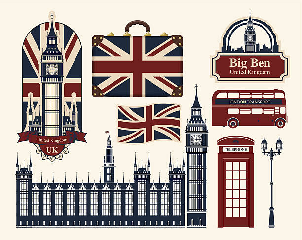 великобритании и лондон - london england england street light telephone stock illustrations