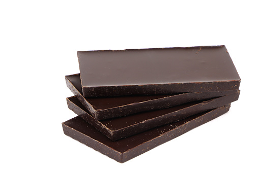 Dark chocolate isolated on white background. Chocolate bar
