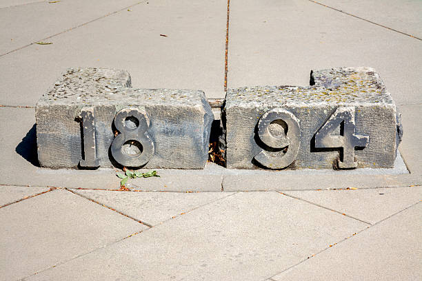 istock Carved in stone is the number 1894 181194607
