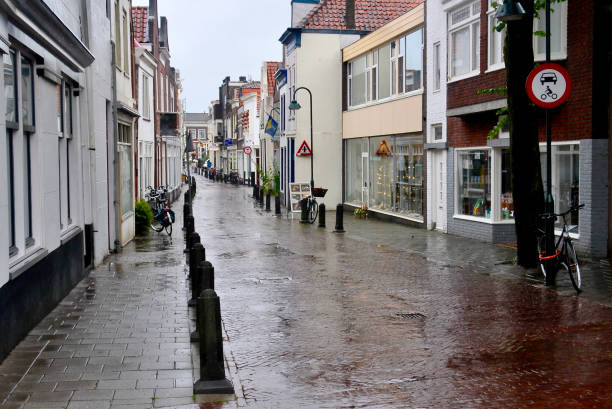 Empty Street in Leiden, Netherlands