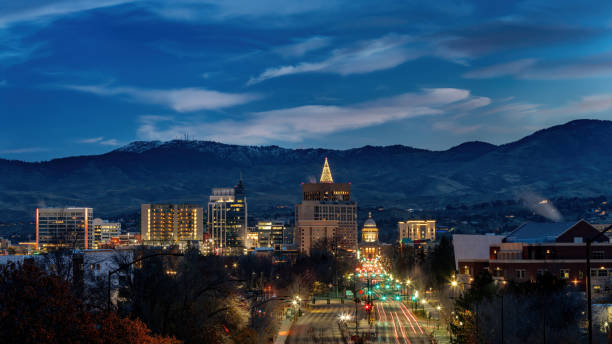 istock Boise skyline at night down capital boulevard 1811987083