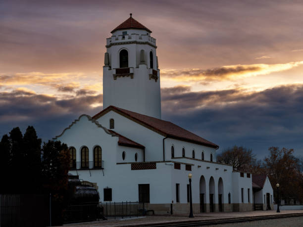 istock Boise train depot and tracks at sunrise 1811991330