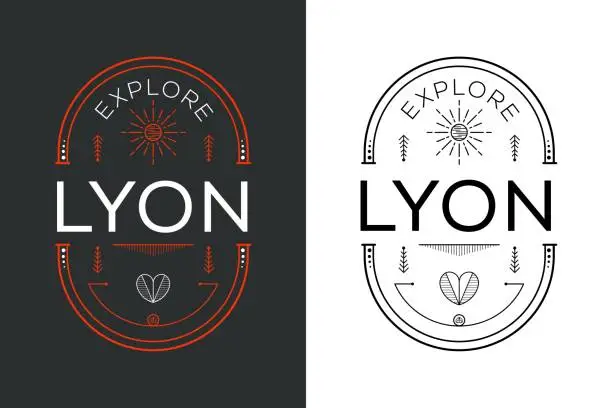Vector illustration of Explore Lyon City Design