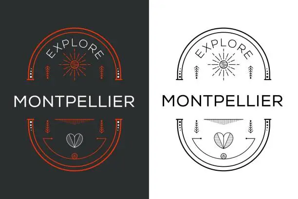 Vector illustration of Explore Montpellier City Design