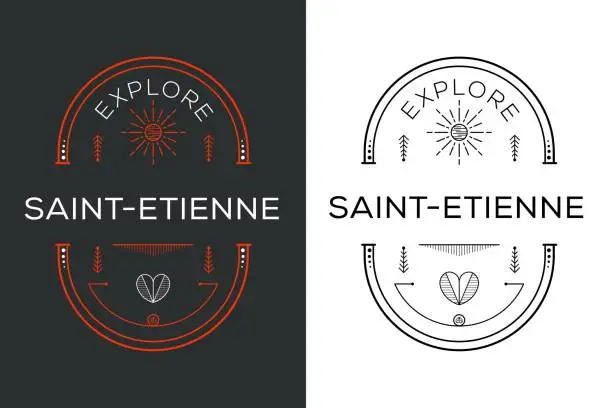 Vector illustration of Explore Saint-Etienne City Design