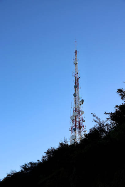 istock Communication tower and satellite dishes on the top of mount Lee 1812057763