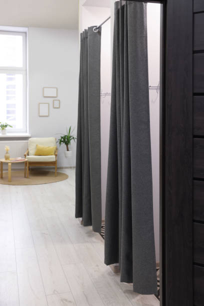 istock Dressing rooms in fashion store. Interior design 1812073909