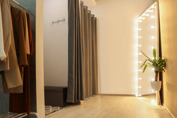 istock Dressing rooms in fashion store. Interior design 1812075021