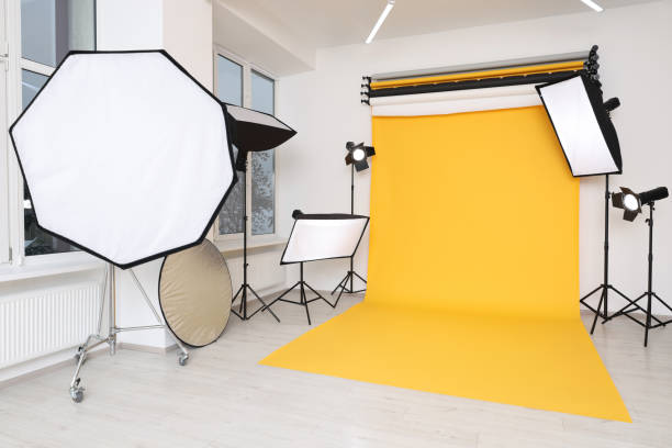 istock Interior of modern photo studio with professional lighting equipment 1812075039