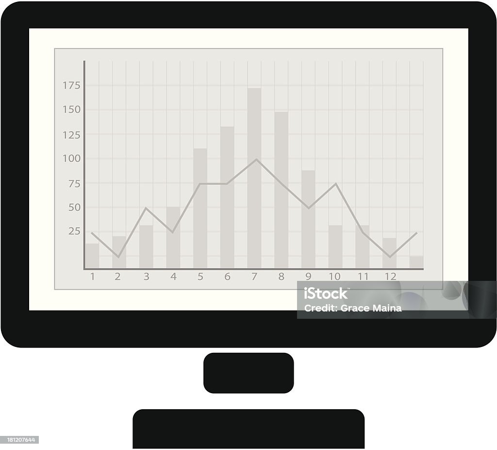 Computer With Graph Vector Stock Illustration - Download Image Now ...