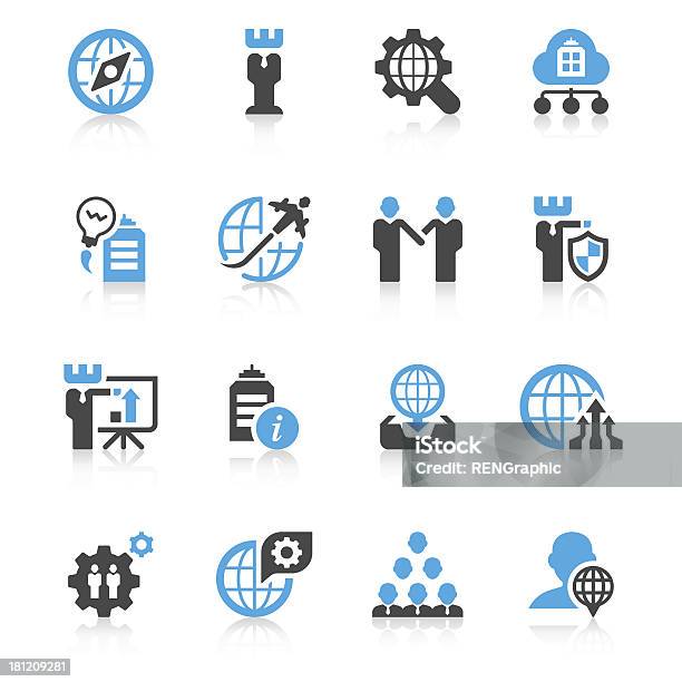 Международный Бизнес Икона Set Краткая Series — стоковая векторная графика и другие изображения на тему Бизнес - Бизнес, Кадровая служба, Система глобального позицирования