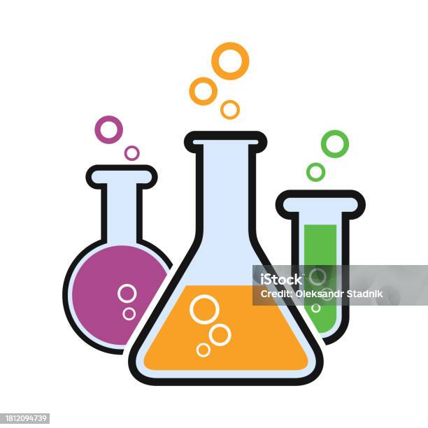 Kimia Vector Labu Kimia Vektor Ilustrasi Stok - Unduh Gambar Sekarang - Biologi ...