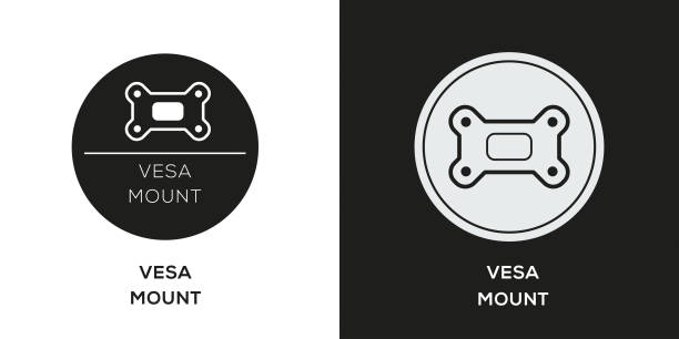 Vesa mount Icon Vesa mount Icon, Vector sign. legs against the wall stock illustrations