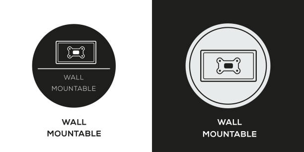 ilustrações de stock, clip art, desenhos animados e ícones de wall mountable icon - mountable