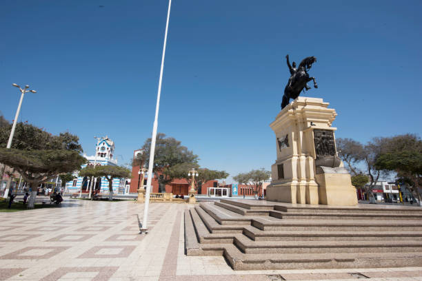 istock Peru Pisco main square with sculpture and monument of General San Martin representing the landing of the Andes army 19th century 1812113879