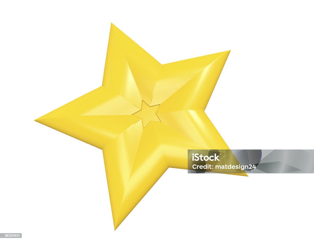 3 D Amarela estrelas em branco - Foto de stock de Amarelo royalty-free