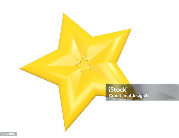 Foto de 3 D Amarela Estrelas Em Branco e mais fotos de stock de Amarelo - Amarelo, Classificação, Dourado - Descrição de Cor