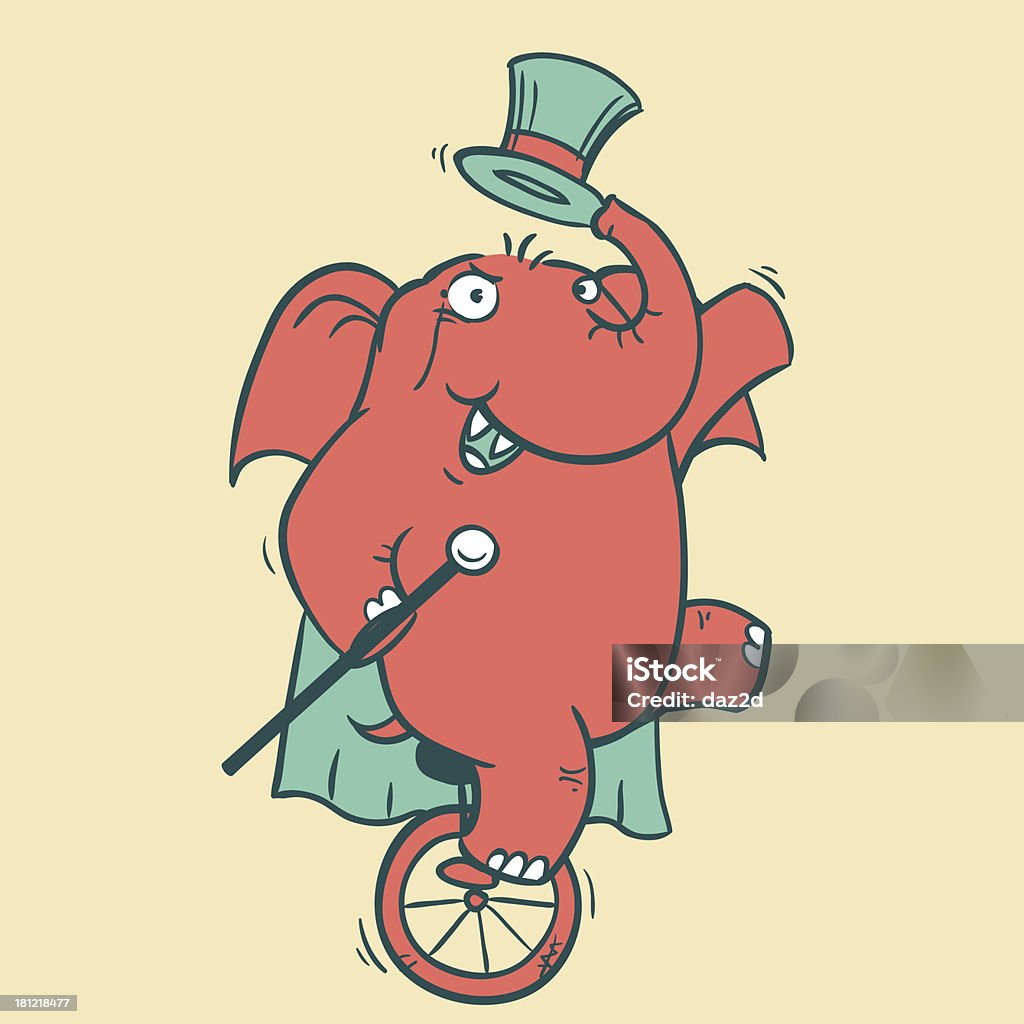 Circus Elephant - 3 Cartoon elephant dressed in old style lifting his top hat in salutation and riding a unicycle. Elephant stock vector