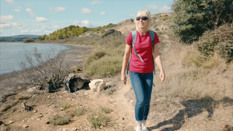 Woman at the Etang de Bages, Languedoc, France.