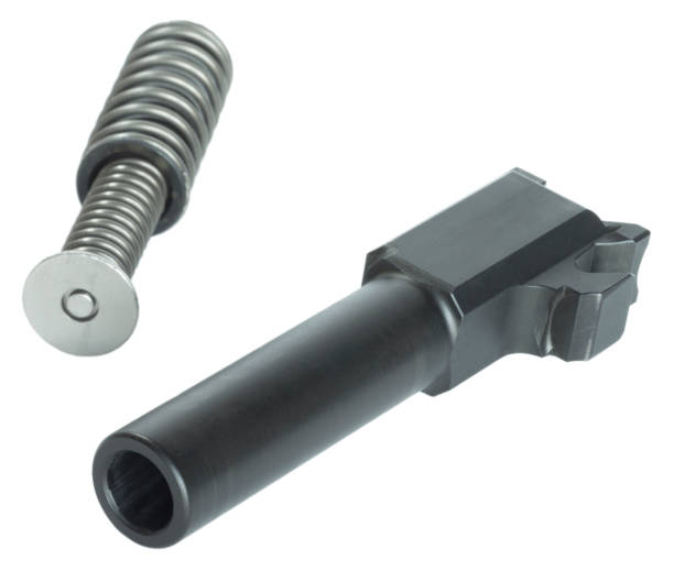 istock Captive recoil spring assembly and pistol barrel 1812214276