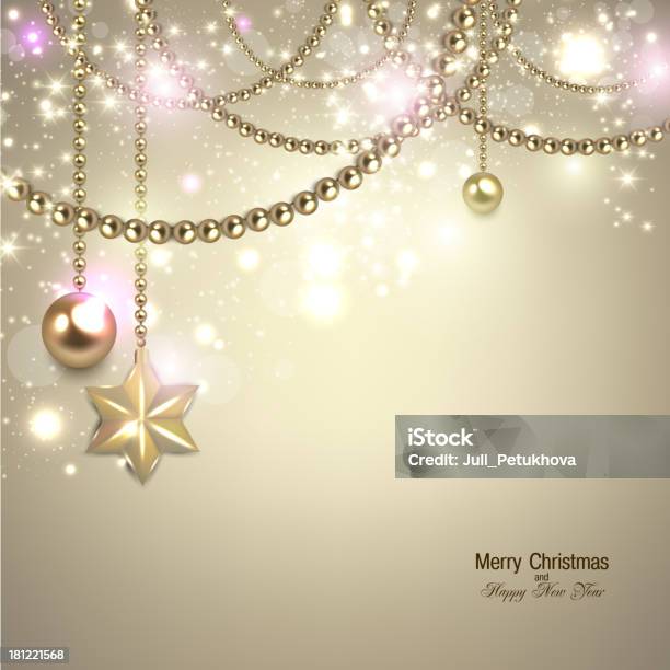 Elegante Weihnachten Hintergrund Mit Goldenen Kugeln Und Stars Stock Vektor Art und mehr Bilder von Abstrakt