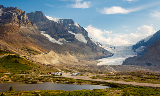 Athabasca Glacier and Columbia Icefield, Alberta, Canada taken in summer 2023