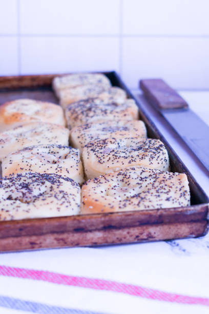 istock Traditional jewish Pletzalej bread . Rustic concept. Close up 1812260417