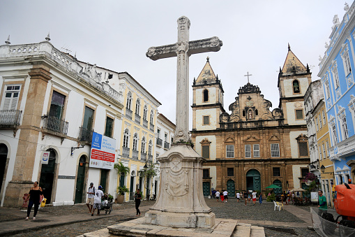 salvador, bahia, brazil - may 8, 2023: View of the Church and Convent of Sao Francisco in the Historic Center region in the city of Salvador.
