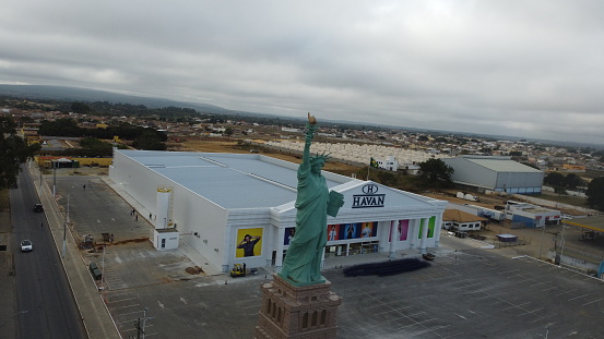 vitoria da conquista, bahia, brazil - august 24, 2023: view of a replica of the statue of liberty in a Havan chain store in the city of Vitoria da Conquista.