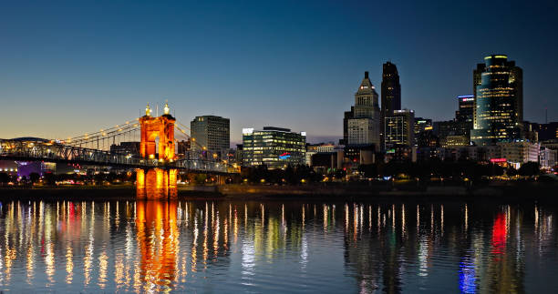 istock Cincinnati's Central Business District Illuminated and Reflecting off Ohio River 1812297987