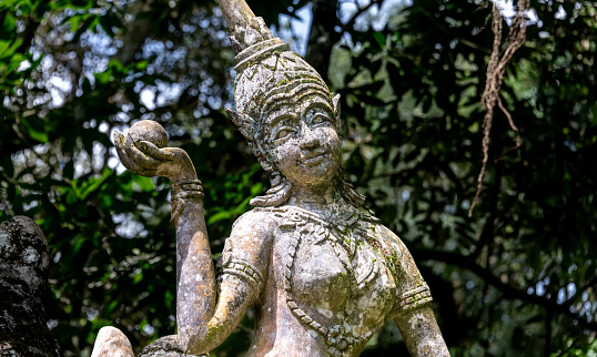 Statue garden in a tropical rainforest on Ko Samui island in Thailand