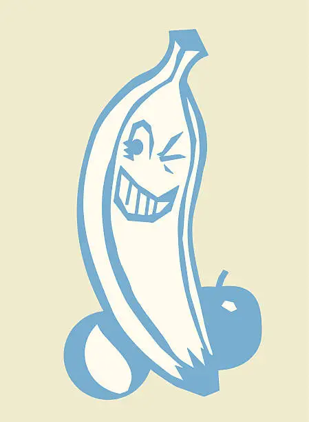 Vector illustration of Winking Banana