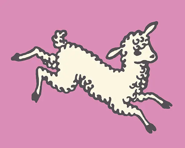 Vector illustration of Lamb Jumping