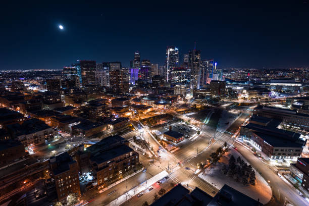 istock High Angle View of Downtown Denver on a Clear Night After Snow 1812315733
