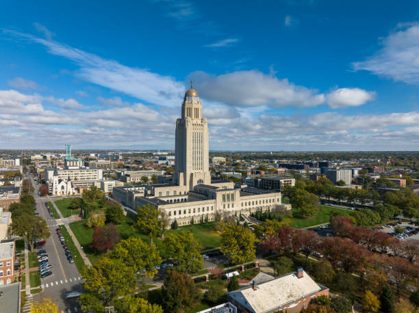 istock Nebraska State Capitol on Sunny Day - Aerial 1812321967
