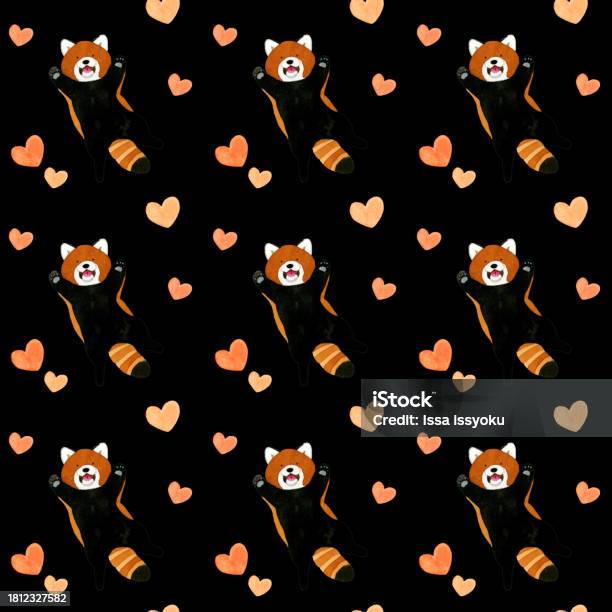Red Panda Pattern Background Seamless Pattern Of Red Panda Cute Animal Pattern With Handdrawn ...