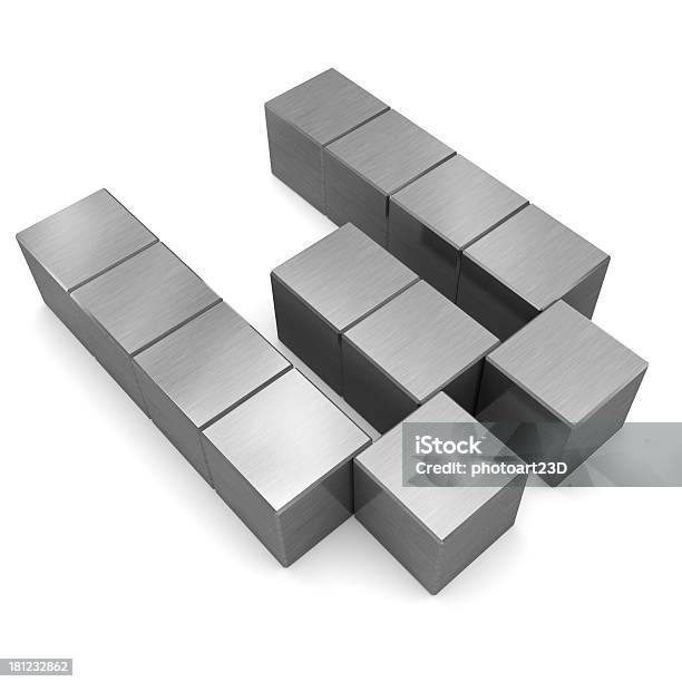 Letter W Cubic Metal Stock Photo - Download Image Now - Alphabet, Arranging, Block Shape