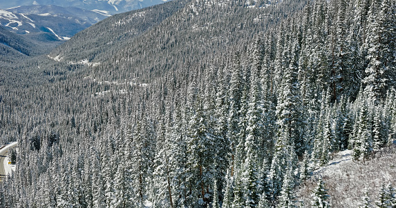 A distant view of Breckenridge ski area.