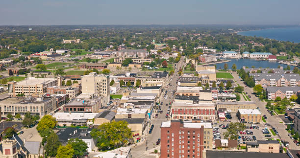 istock Kenosha Cityscape on a Clear Day in Fall - Aerial View 1812341453