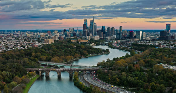 istock Center City, Philadelphia on a Cloudy Sunset in Fall 1812348443
