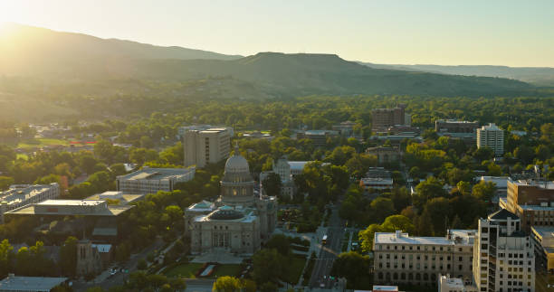 istock Drone Shot of Idaho State Capitol on Fall Morning 1812381033