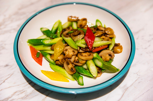 Exquisite vegetables on the restaurant plate