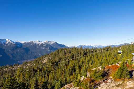 Beautiful and panorama views from the summit of sea to sky gondola in Squamish, BC, Canada