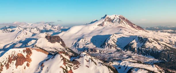 istock Canadian Mountain Landscape. Aerial Panoramic View. Sunny Sunset. 1812415306
