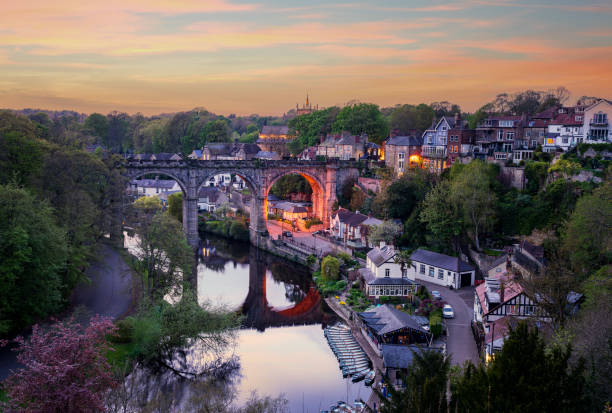 istock Old stone railway viaduct over River Nidd in Knaresborough 1812462177