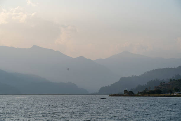 istock Fewa Lake and Hot Air Balloon 1812485343