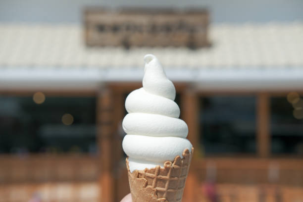 istock Soft cream ice-cream in waffle cone, Japanese style 1812534262