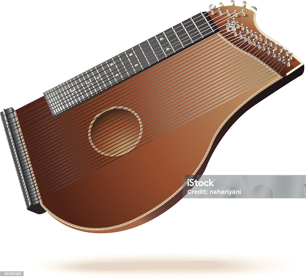 Color Zither Traditional Zither Isolated On White Background Stock Illustration ...