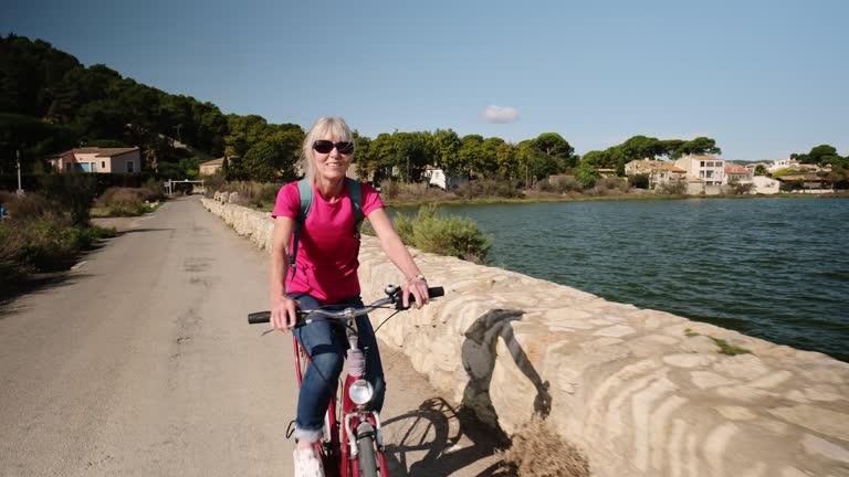 Woman at the Etang de Bages, Languedoc, France.